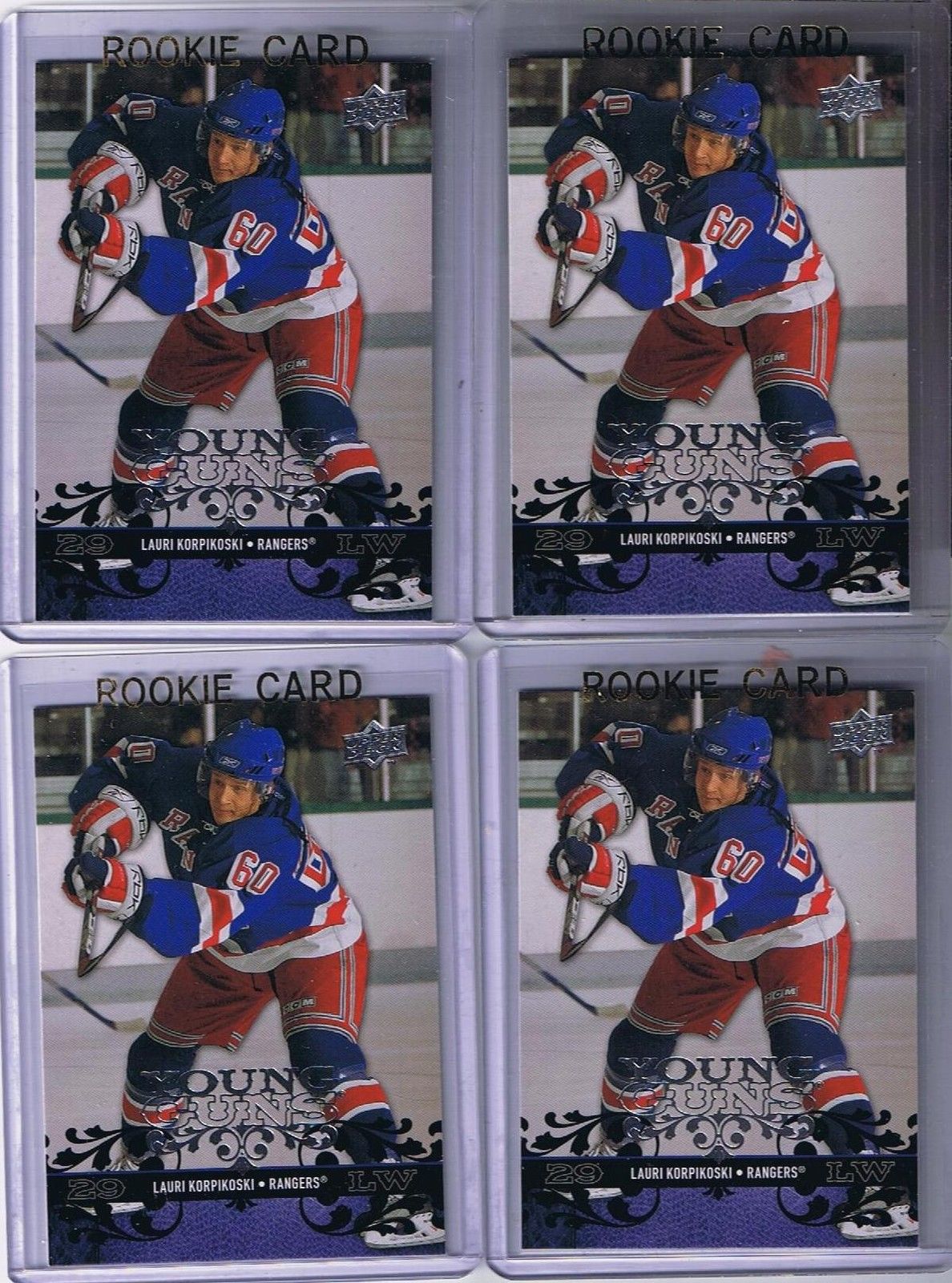 2008-09 Upper Deck YG LAURI KORPIKOSKI Young Guns Rookie NY Rangers 02185 Image 1