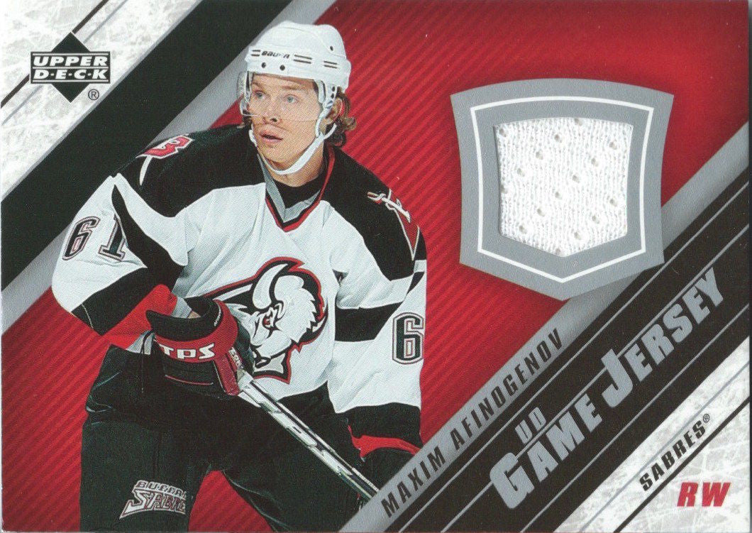 2005-06 Upper Deck Game Jersey MAXIME AFINOGENOV NHL Hockey 00714