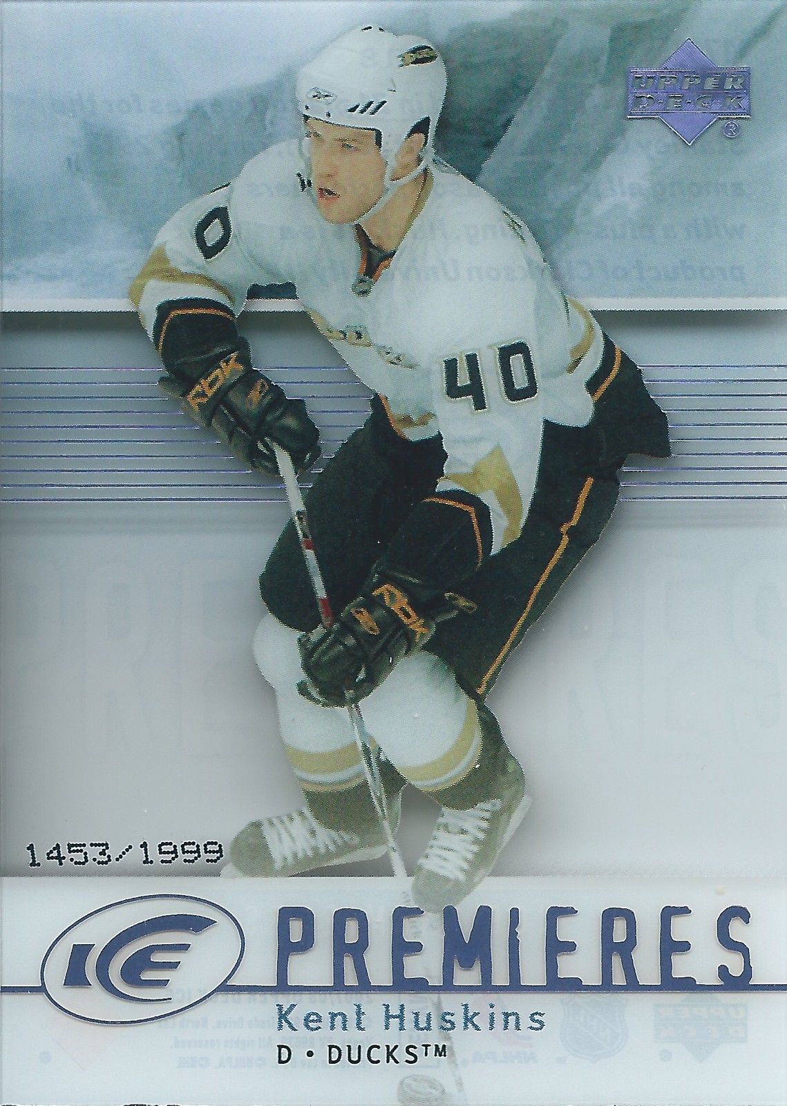 2007-08 UD Ice KENT HUSKINS RC #/1999 Ice Premiers Upper Deck Rookie 00947 Image 1
