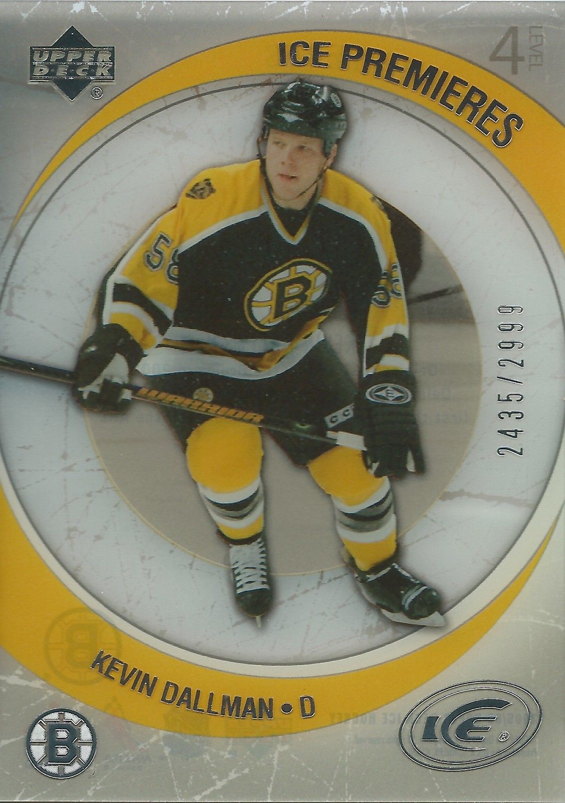 2005-06 UD Ice KEVIN DALLMAN RC #/2999 Ice Premiers Rookie 01398 Image 1