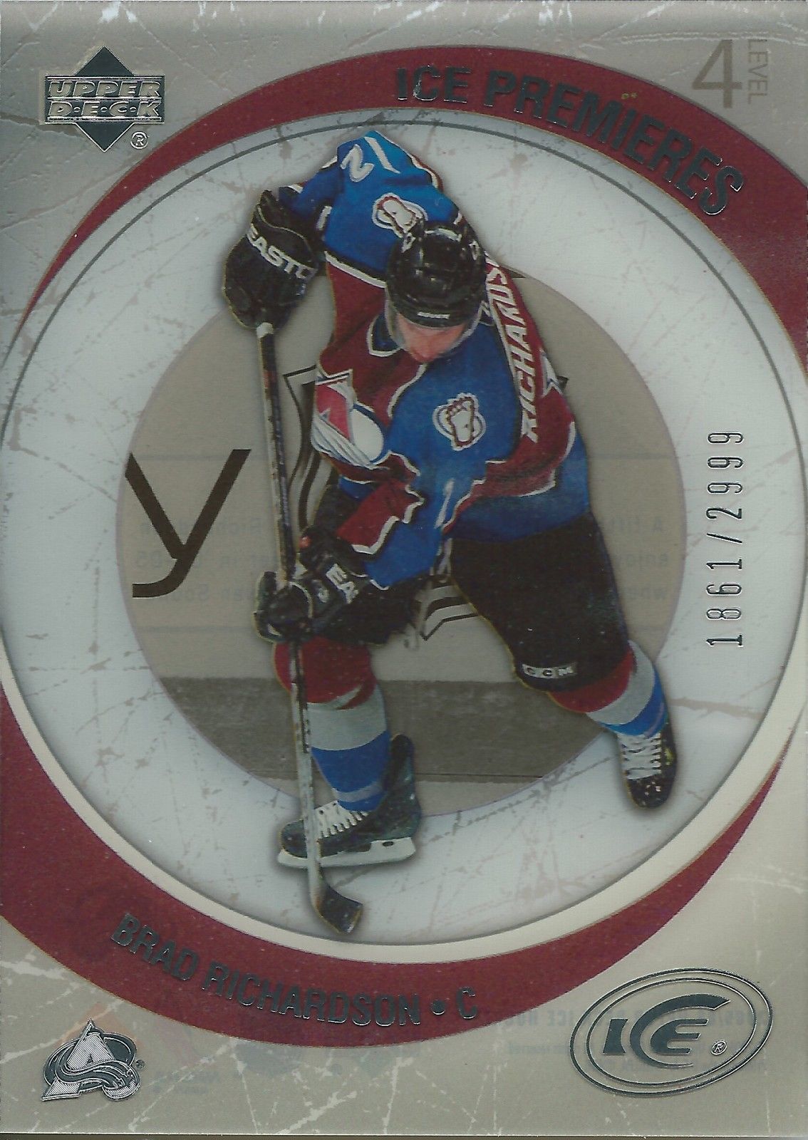 2005-06 UD Ice BRAD RICHARDSON RC #/2999 Ice Premiers Rookie 01397 Image 1