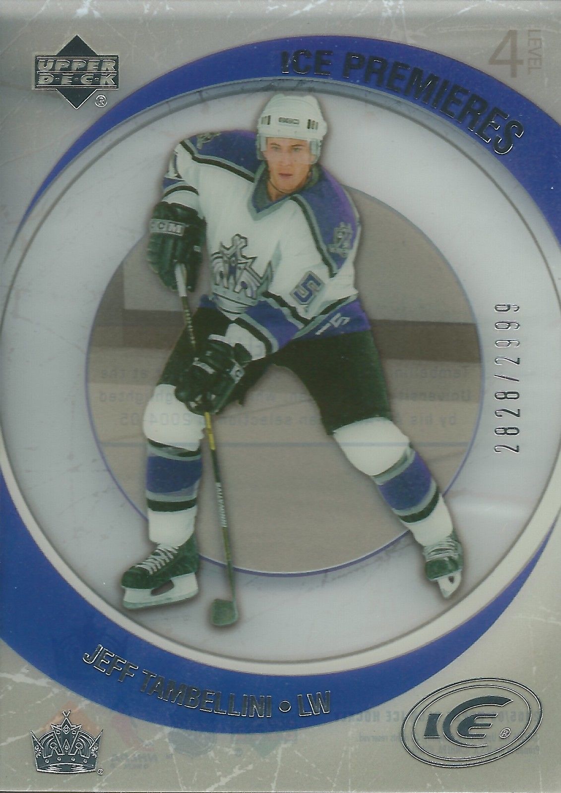 2005-06 UD Ice JEFF TAMBELLINI RC #/2999 Ice Premiers Rookie 01549 Image 1