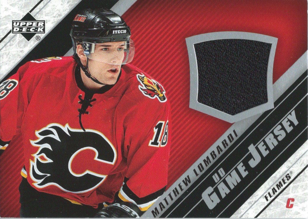 2005-06 Upper Deck Game Jersey MATTHEW LOMBARDI NHL Hockey 00689