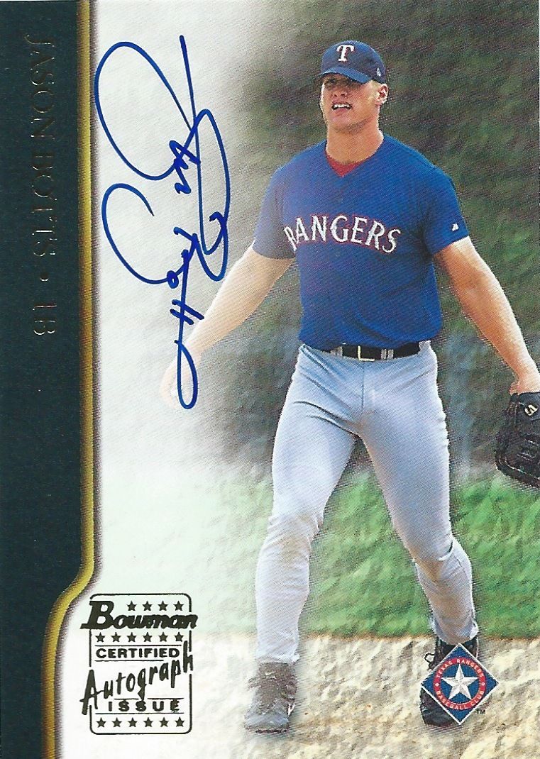 2002 Bowman Autographs $15 JASON BOTTS Auto Autographs Signature 01267 Image 1