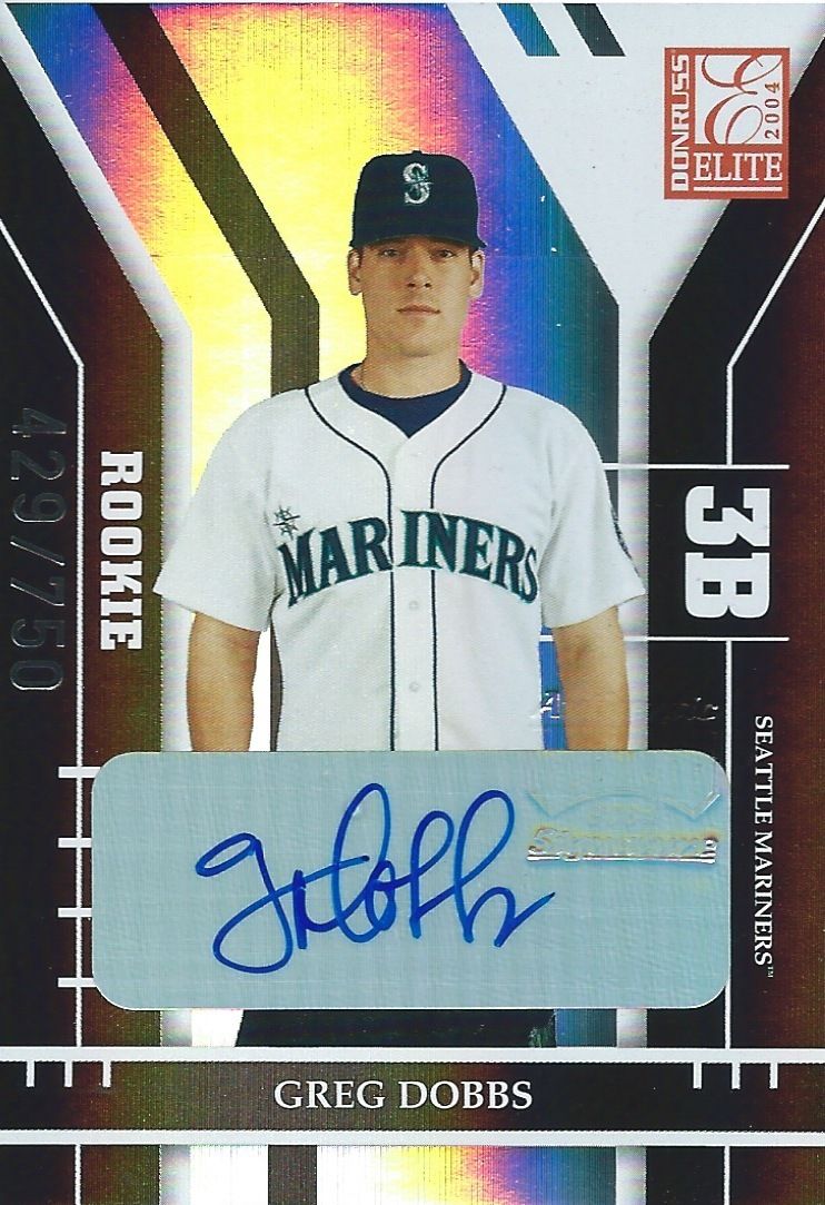 2004 Donruss Elite GREG DOBBS 429/750 Auto Rookie Auto Signature MLB 01272 Image 1
