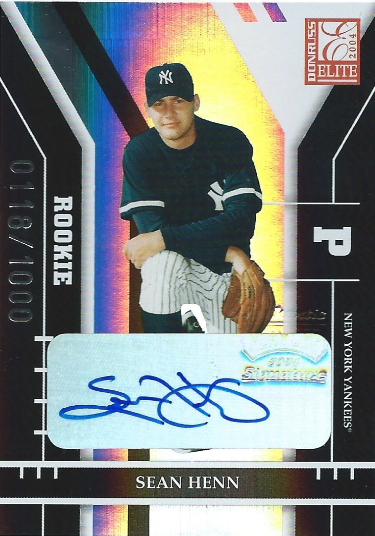 2004 Donruss Elite SEAN HENN 118/1000 Auto Rookie Auto Signature MLB 01273 Image 1