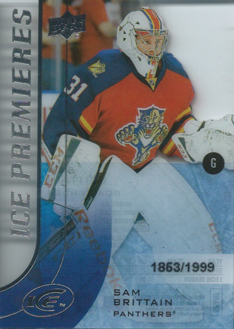 2015-16 Upper Deck Ice Premiers Rookie SAM BRITTAIN /1999 RC 02092 Image 1