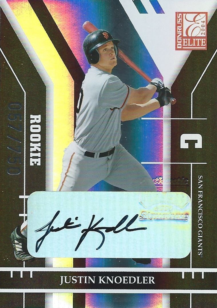 2004 Donruss Elite JUSTIN KNOEDLER 57/750 Auto Rookie Auto Signature 01274 Image 1