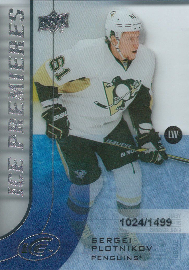 2015-16 Upper Deck Ice Premiers Rookie SERGEI PLOTNIKOV /1499 RC 02135 Image 1