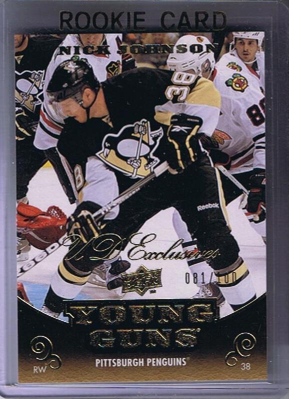 2010-11 Upper Deck YG Exclusives NICK JOHNSON #/100 Young Guns RC 02159 Image 1