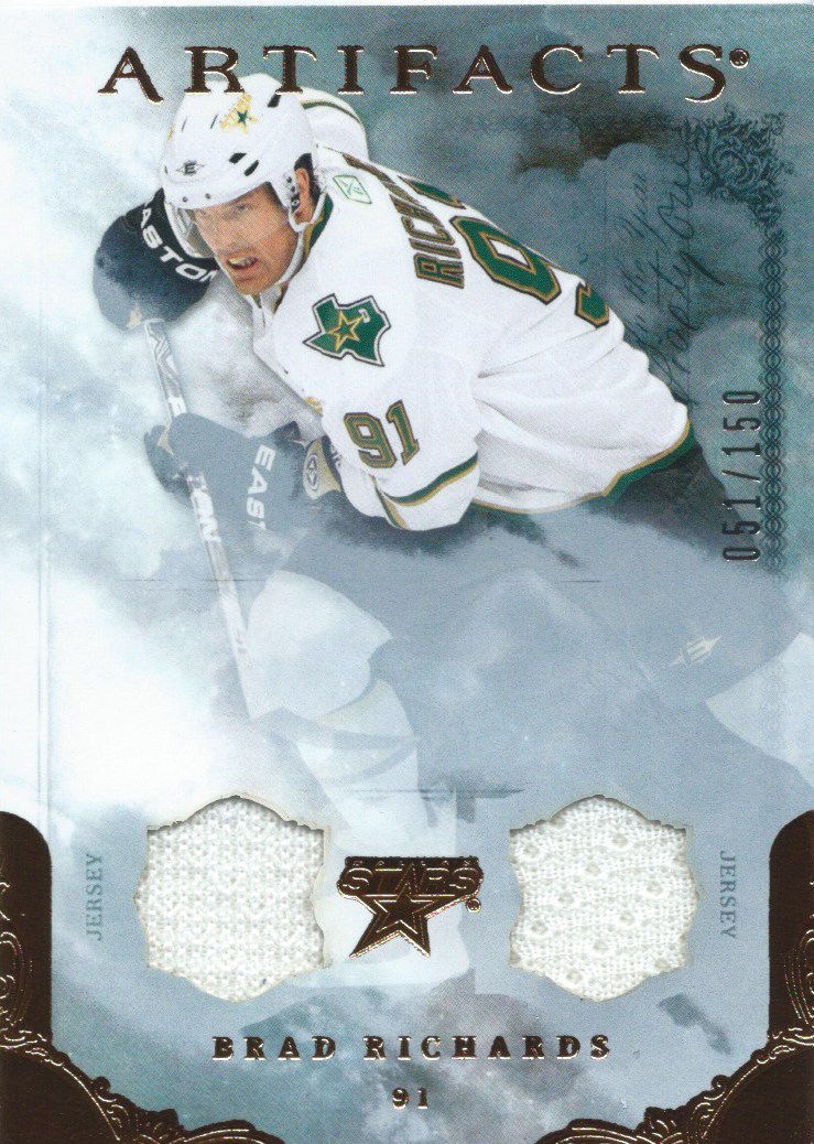2010-11 Upper Deck Artifacts BRAD RICHARDS 51/150 Dual Jersey 01881 Image 1