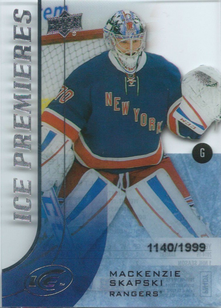 2015-16 Upper Deck Ice Premiers Rookie MACKENZIE SKAPSKI /1999 RC 02109 Image 1