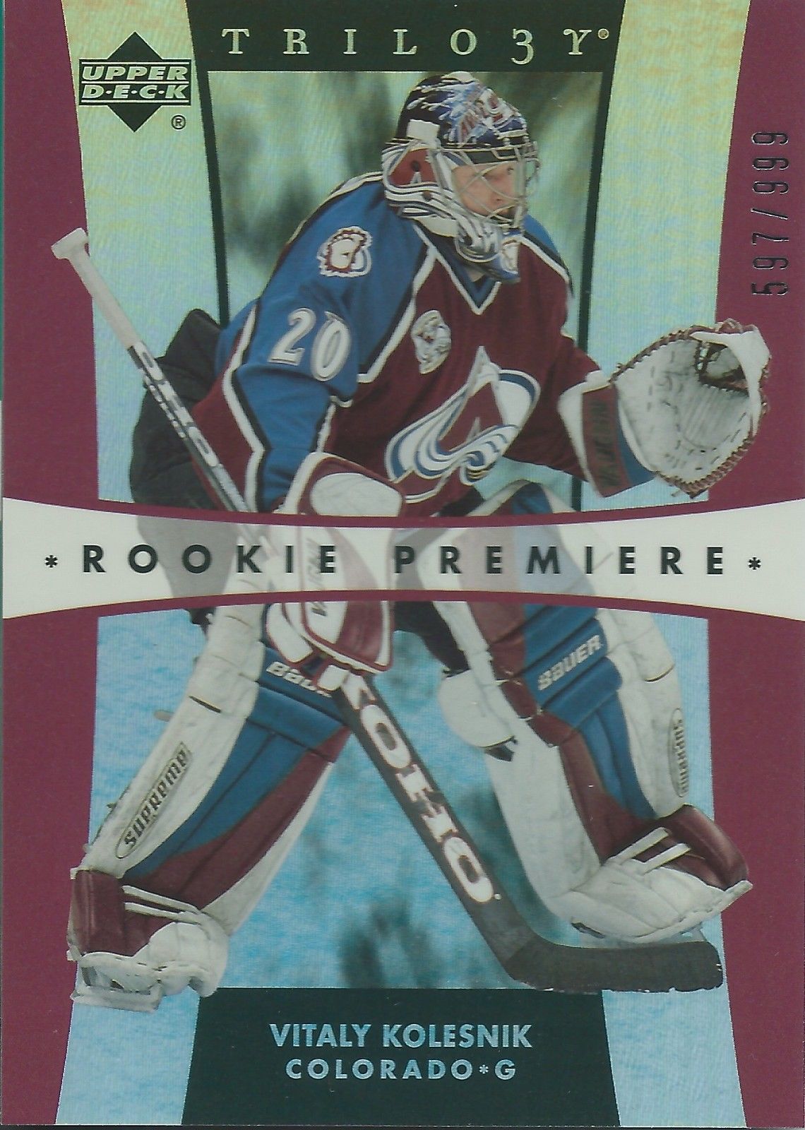 2005-06 Trilogy VITALY KOLESNIK RC 597/999 Upper Deck Rookie Premier 00961 Image 1
