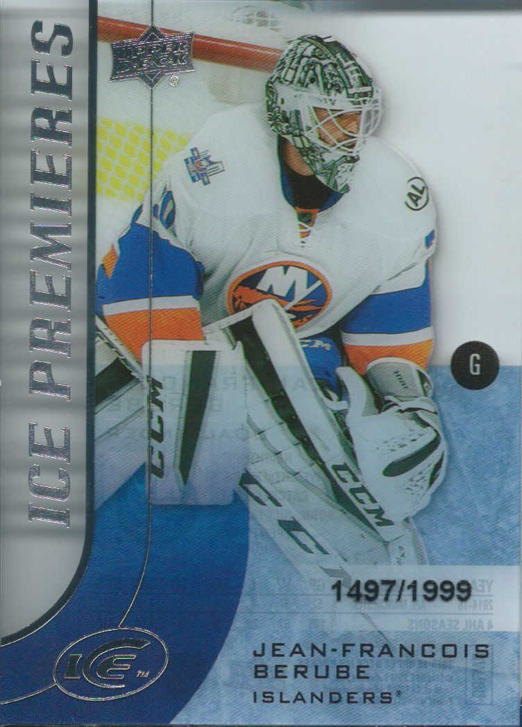 2015-16 Upper Deck Ice Premiers Rookie JEAN-FRANCOIS BERUBE /1999 RC 02088 Image 1