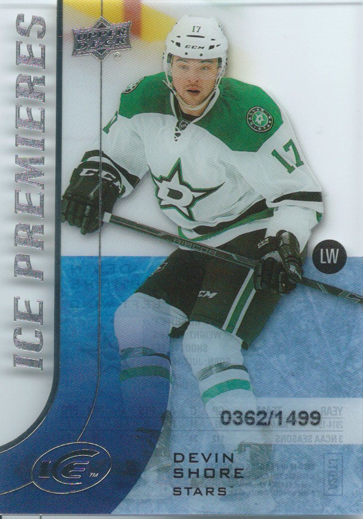 2015-16 Upper Deck Ice Premiers Rookie DEVIN SHORE /1499 RC 02125 Image 1