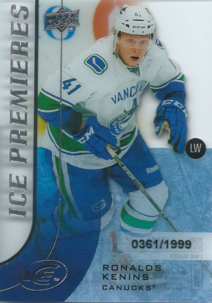 2015-16 Upper Deck Ice Premiers Rookie RONALDS KENINS /1999 RC 02083 Image 1