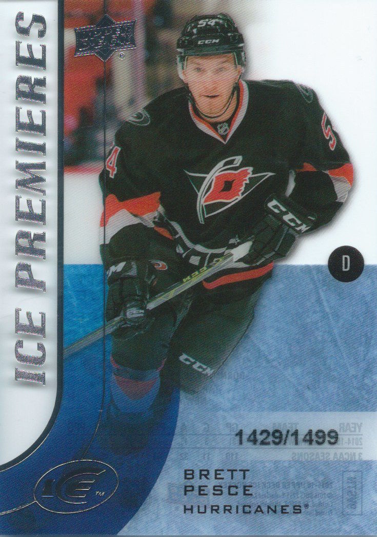 2015-16 Upper Deck Ice Premiers Rookie BRETT PESCE /1499 RC 02137 Image 1