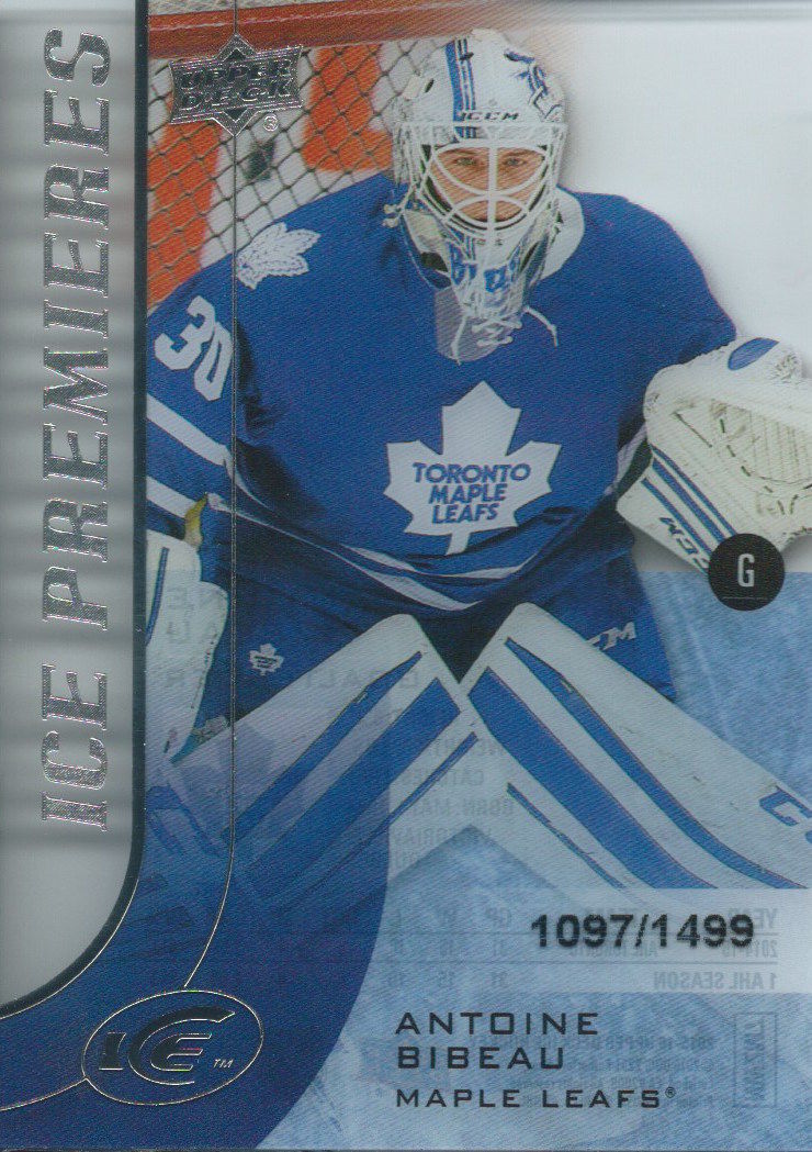 2015-16 Upper Deck Ice Premiers Rookie ANTOINE BIBEAU /1499 RC 02116 Image 1