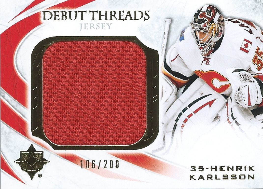2010-11 Ultimate Collection HENRIK KARLSSON 106/200 Debut Jersey 00770 Image 1