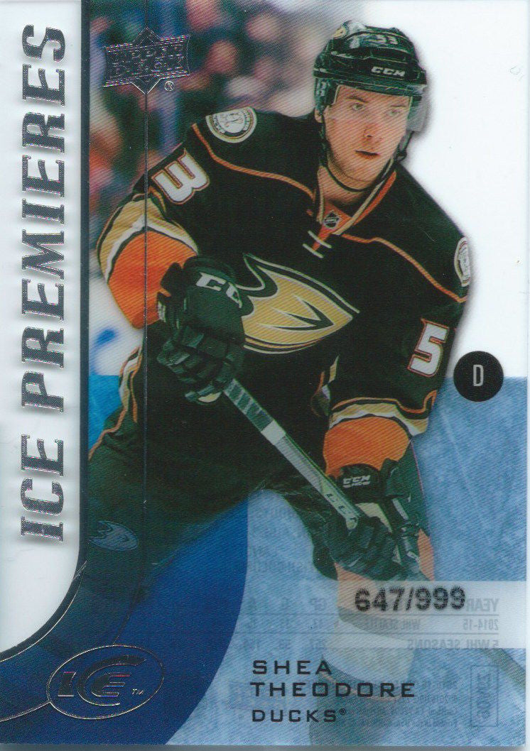 2015-16 Upper Deck Ice Premiers Rookie SHEA THEODORE /999 RC 02152