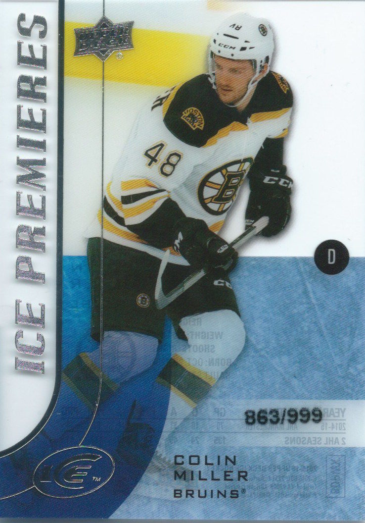 2015-16 Upper Deck Ice Premiers Rookie COLIN MILLER /999 RC 02148 Image 1