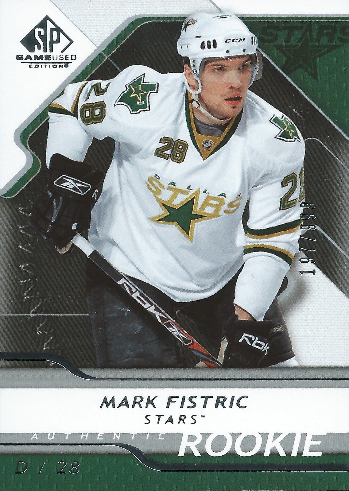 2008-09 SP Game Used MARK FISTRIC Rookie /999 Upper Deck RC NHL 01555 Image 1