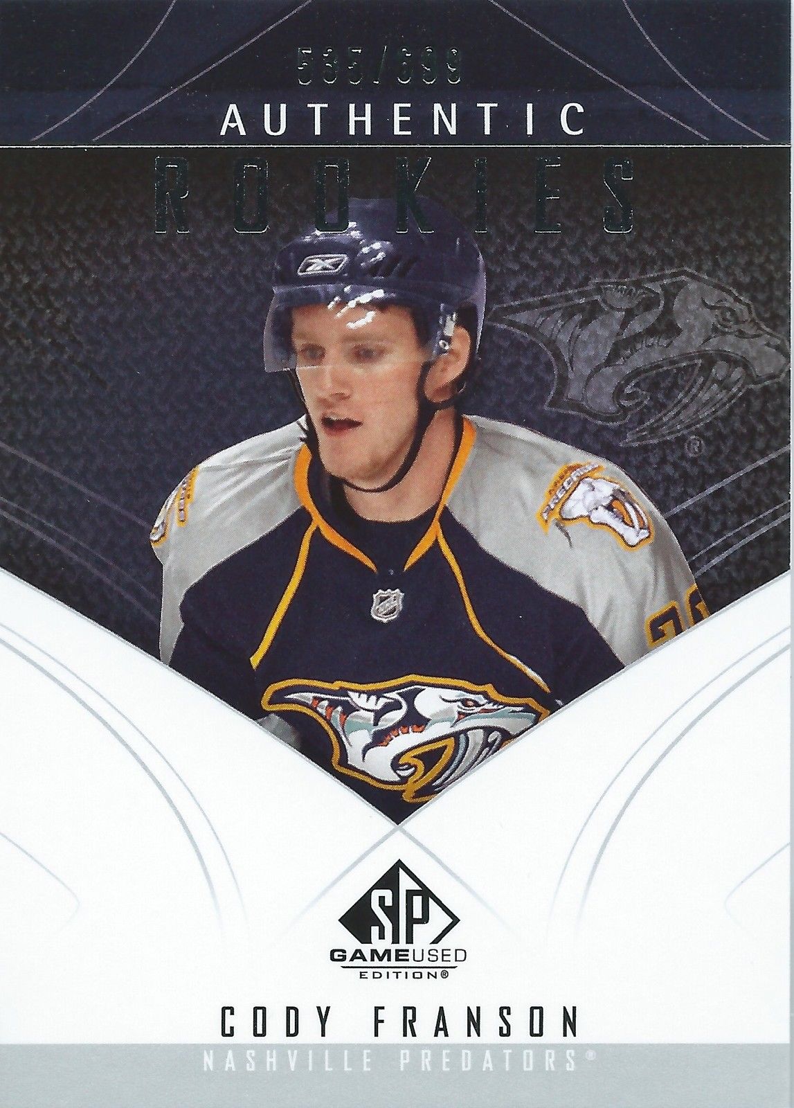 2009-10 SP Game Used CODY FRANSON RC 535/699 UD Rookies 00977 Image 1