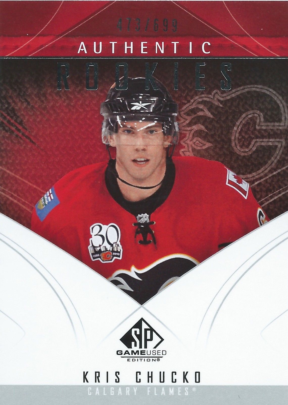2009-10 SP Game Used KRIS CHUCKO RC 473/699 UD Authentic Rookies 00973 Image 1