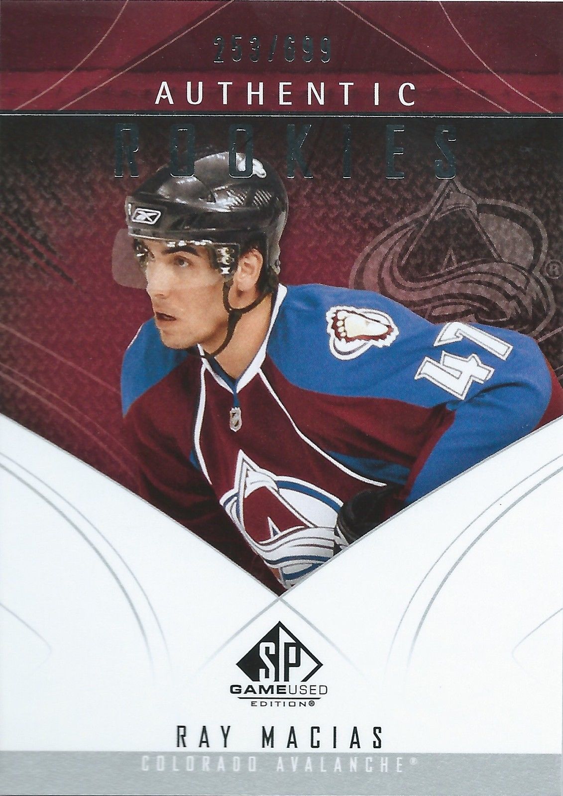 2009-10 SP Game Used RAY MACIAS RC 253/699 UD Authentic Rookies 00969 Image 1