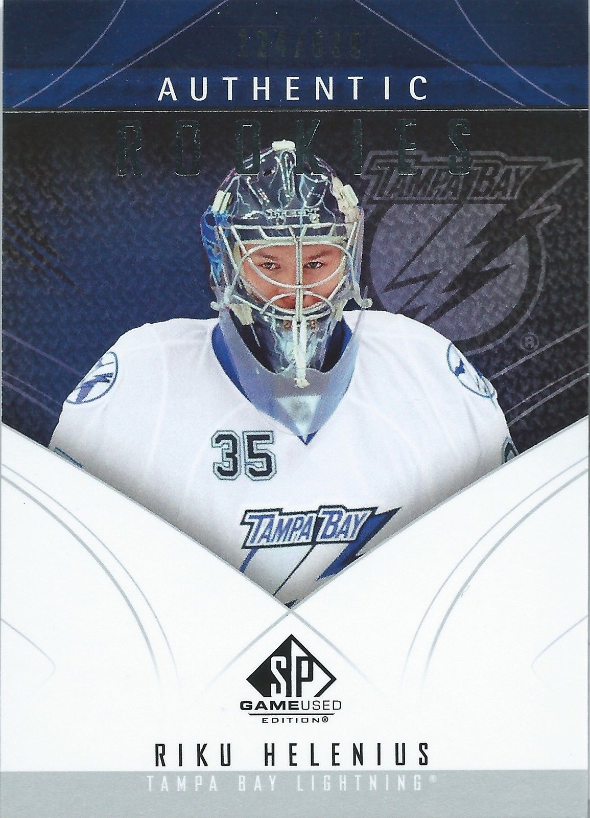 2009-10 SP Game Used RIKU HELENIUS RC 124/699 UD Authentic Rookies 00968 Image 1