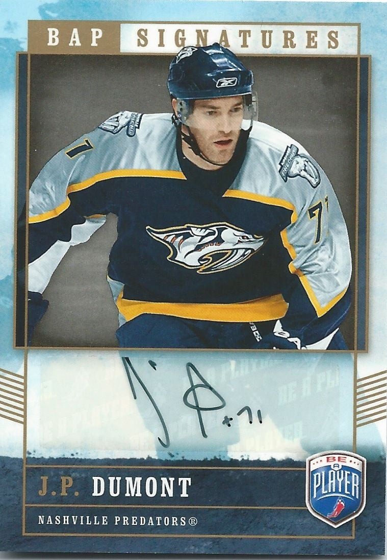2006-07 Be A Player Signatures Auto J.P. DUMONT Autographs UD 00278