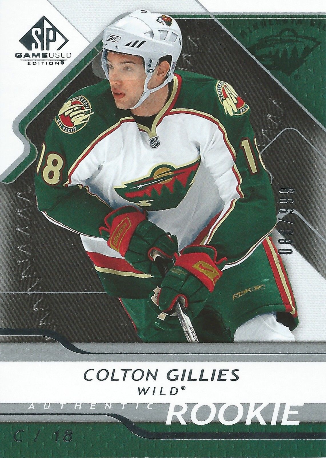 2008-09 SP Game Used COLTON GILLIES Rookie /999 Upper Deck RC NHL 00994 Image 1
