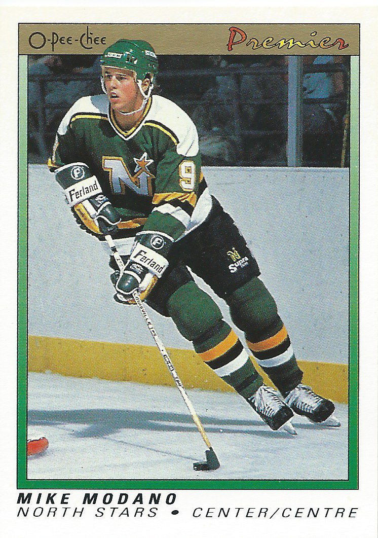1990-91 OPC O-Pee-Chee Premier #74 MIKE MODANO Rookie RC Hockey 02431