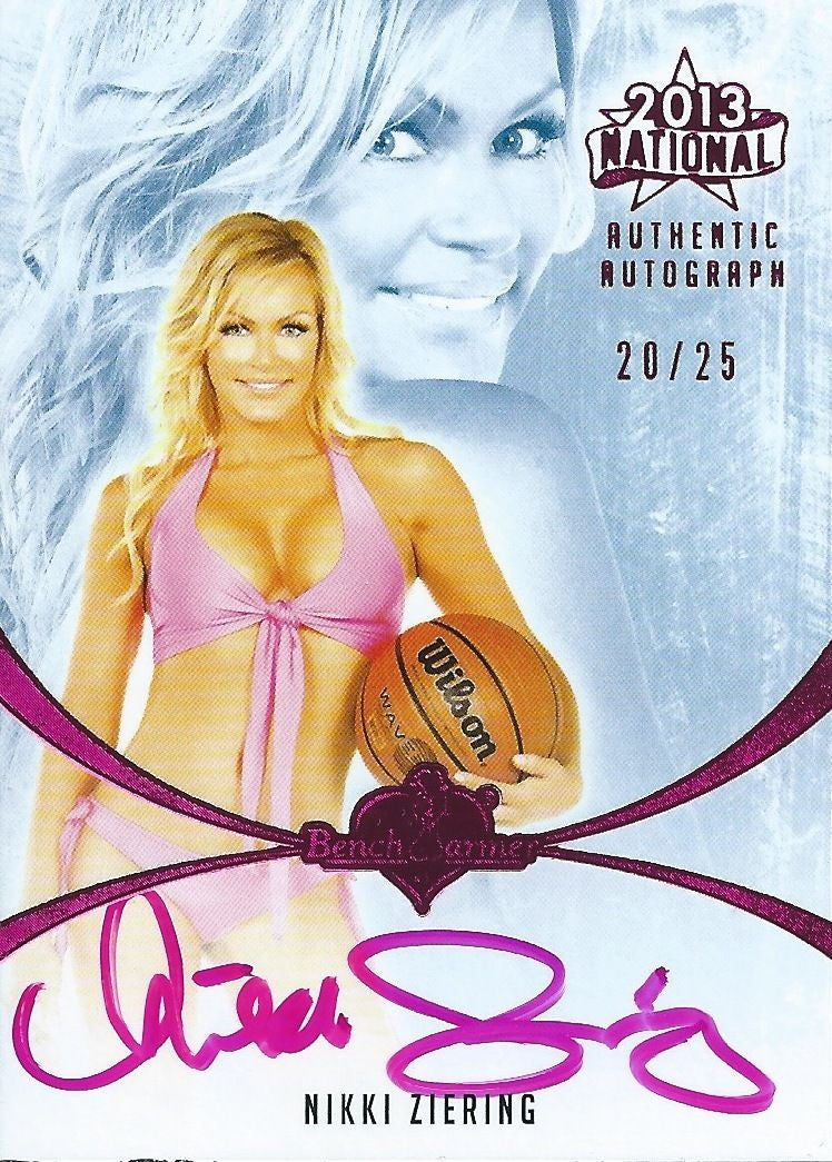 2013 Bench Warmer National Autographs NIKKI ZIERING 20/25 Auto Card