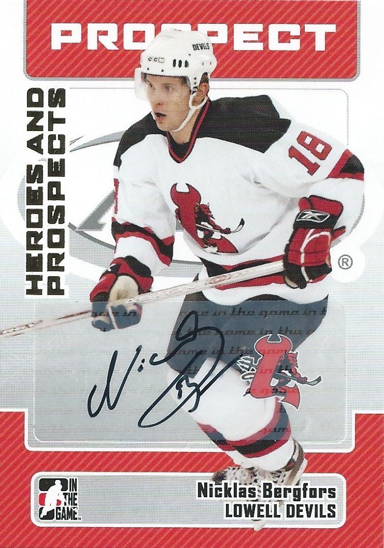 2006-07 ITG Heroes and Prospects NICKLAS BERGFORS Auto In the Game 00495 Image 1