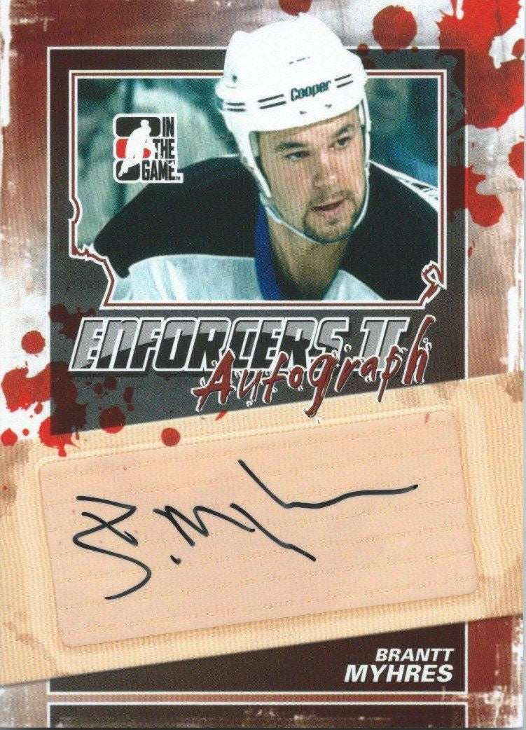 2013-14 ITG Enforcers BRANTT MYHRES Autograph Auto Signature 00835