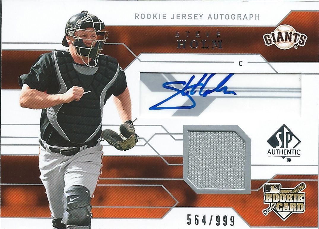 2008 SP Authentic STEVE HOLM 564/999 Auto Rookie Jersey RC Signature 01320 Image 1