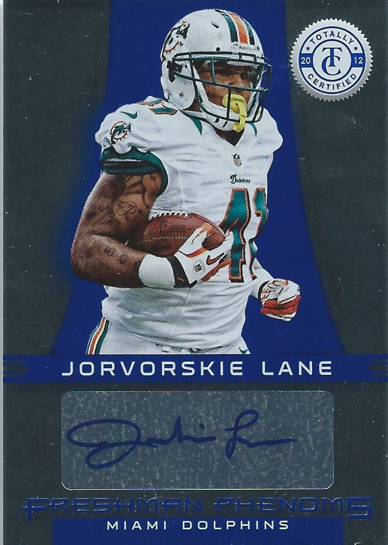2012 Totally Certified Blue JORVORSKIE LANE 43/99 Auto RC Signature 01049