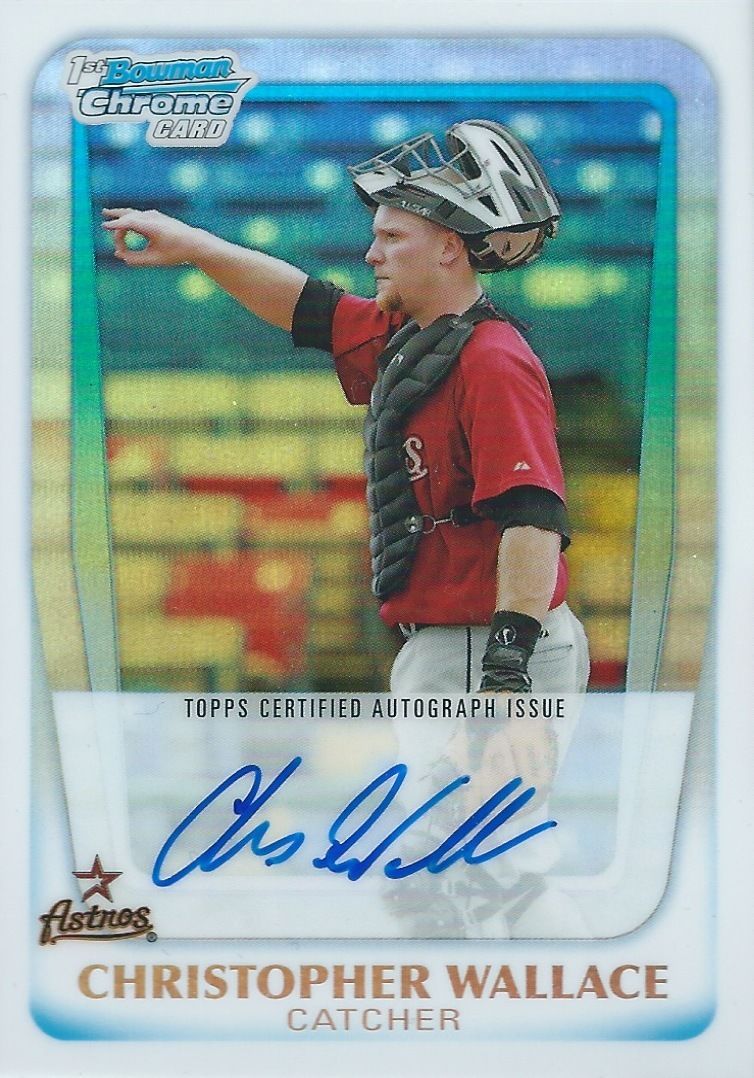 2011 Bowman Chrome Prospects Refractors CHRIS WALLACE 332/500 Auto 01309 Image 1
