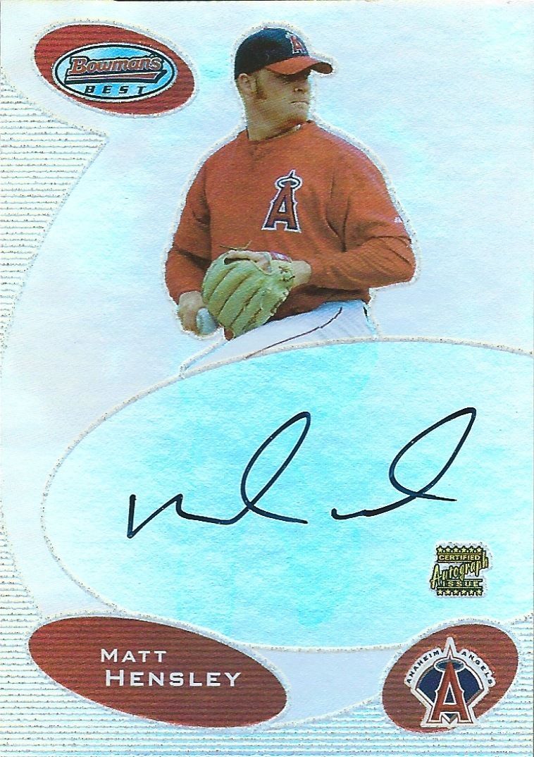 2003 Bowman's Best MATT HENSLEY Auto RC Rookie Signature Autograph 01311 Image 1