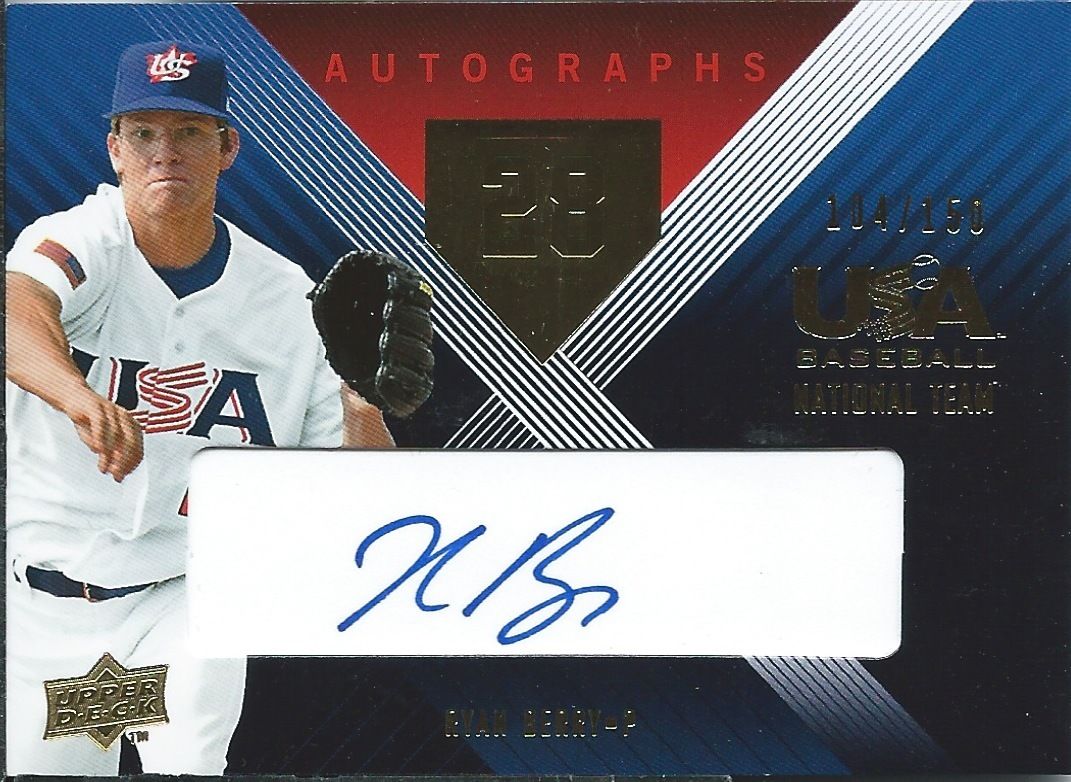 2008 USA National Team Blue RYAN BERRY 104/150 Signature Autograph 01268 Image 1