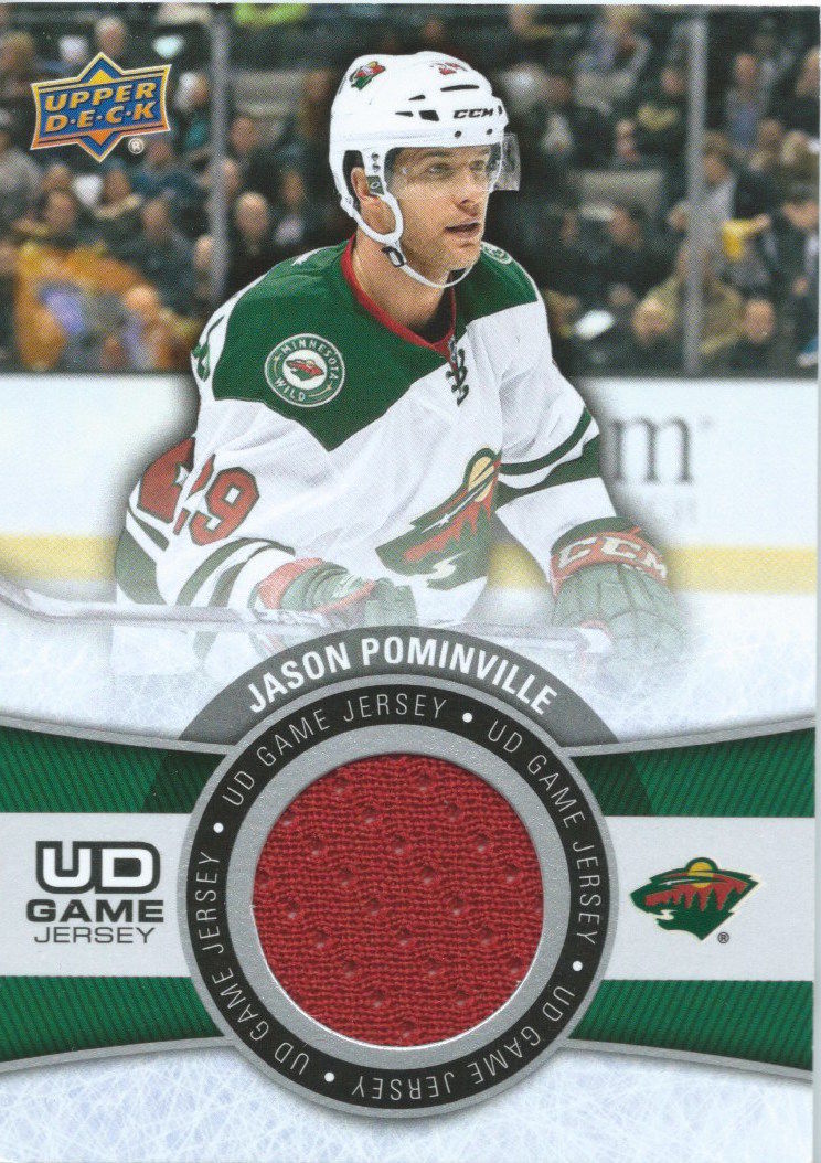2015-16 Upper Deck Game Jersey JASON POMINVILLE Fabric Swatch UD 02514 Image 1