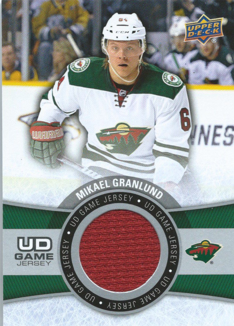 2015-16 Upper Deck Game Jersey MIKAEL GRANLUND Fabric Swatch UD 02515 Image 1