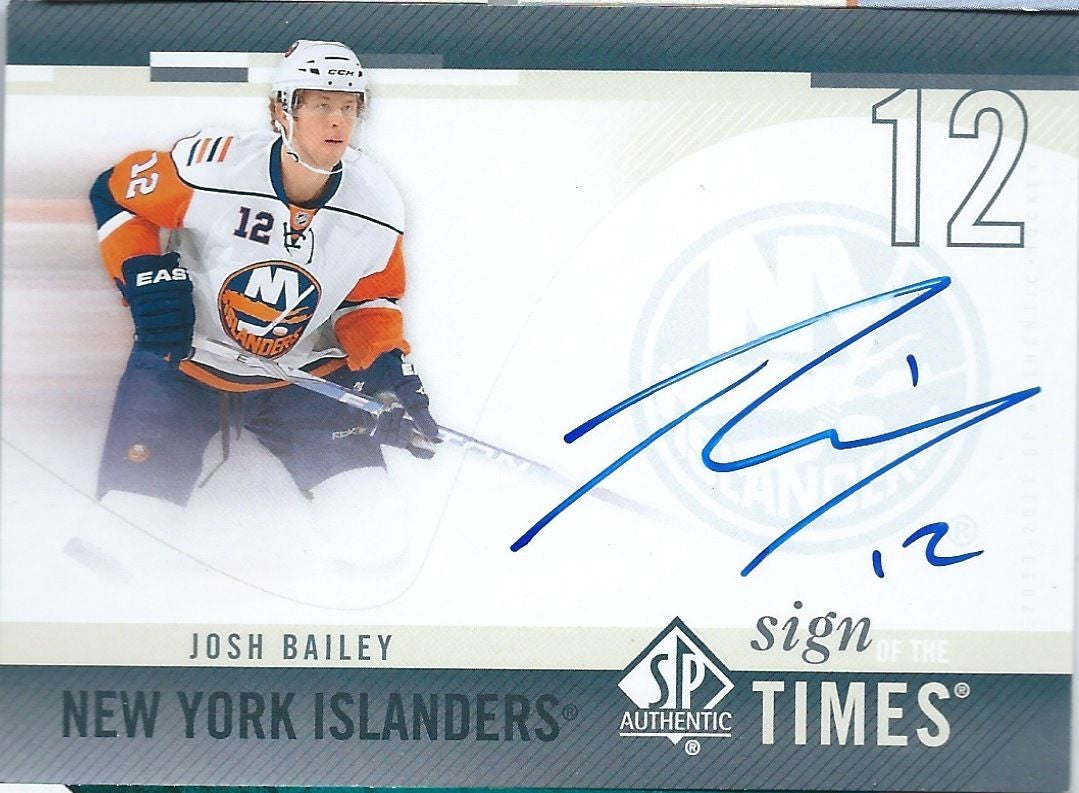 2010-11 SP Authentic JOSH BAILEY Sign Times Autograph Auto Signature 00238