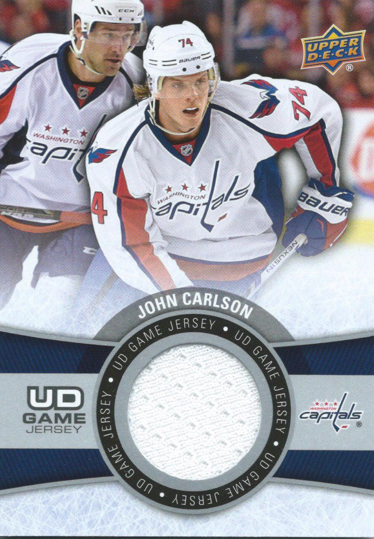 2015-16 Upper Deck Game Jersey JOHN CARLSON Fabric Swatch UD 02523