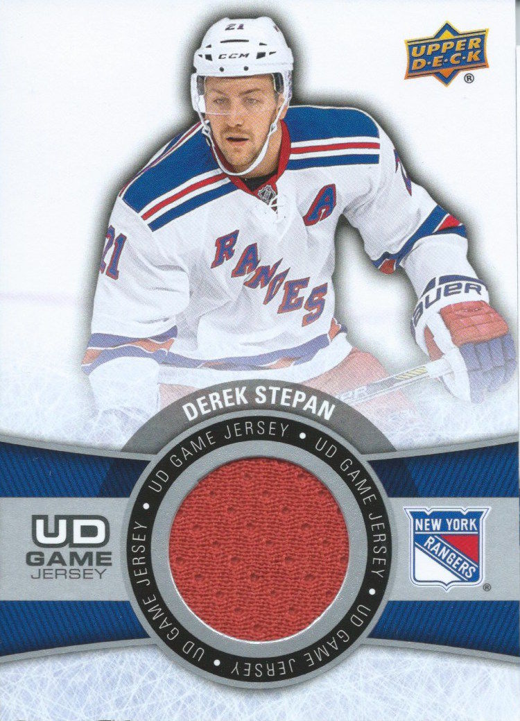 2015-16 Upper Deck Game Jersey DEREK STEPAN Fabric Swatch UD 02527 Image 1