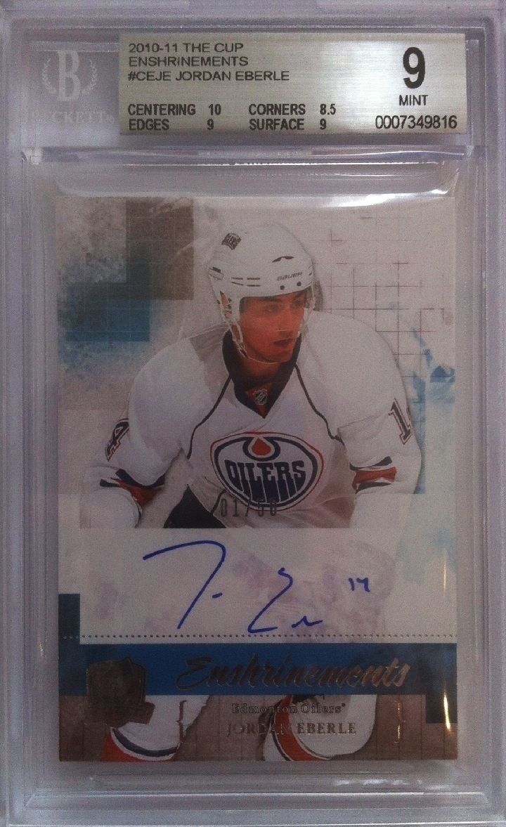 2010-11 The Cup Enshrinements JORDAN EBERLE Auto BGS 9 - 1/50 - BGS 10 Image 1