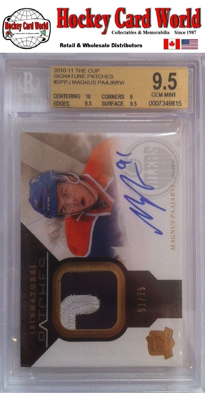 2010-11 The Cup Sig Patch MAGNUS PAAJARVI Auto BGS 9.5 - 51/75 - BGS 10 Image 1