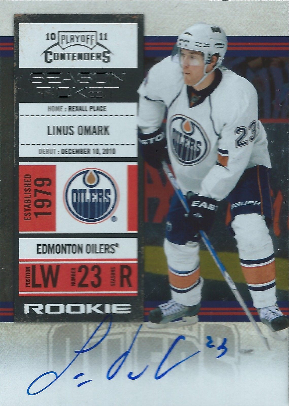 2010-11 Playoff Contenders LINUS OMARK Auto / RC Panini Rookie 00033