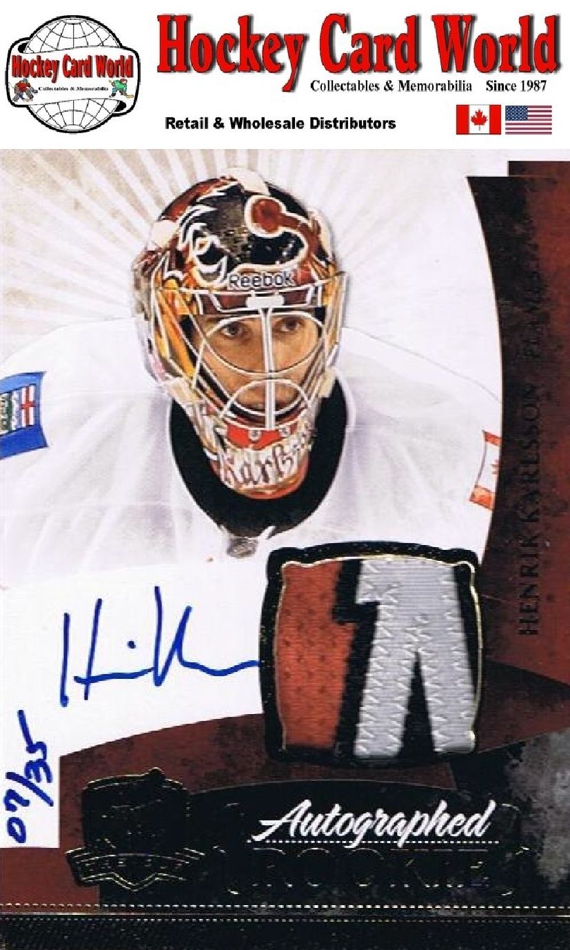 2010-11 The Cup Gold HENRIK KARLSSON Patch/Auto Rookie 7/35 RC - 3 Colors Image 1